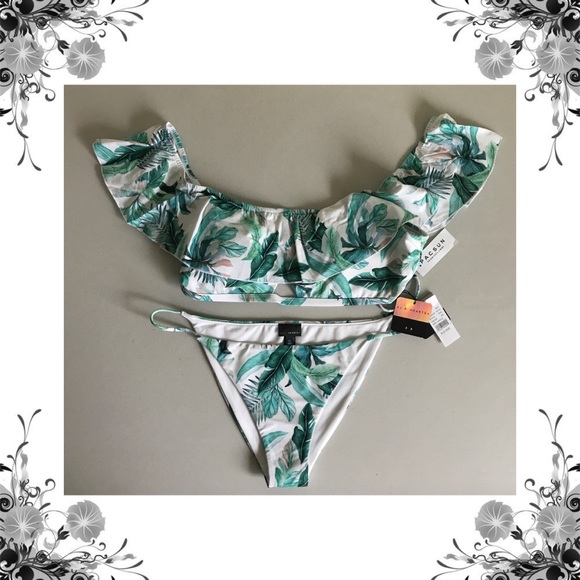 La Hearts Other - {LA Hearts} Tropical Off-The-Shoulder Bikini